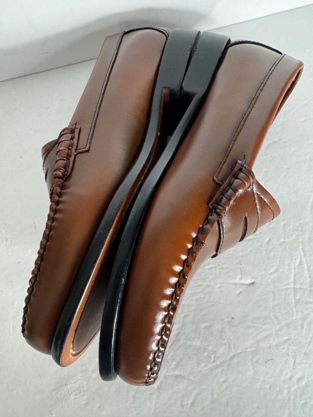 G.H. Bass & Co. Cognac Brown Leather Penny Loafers - Picture 4 of 5